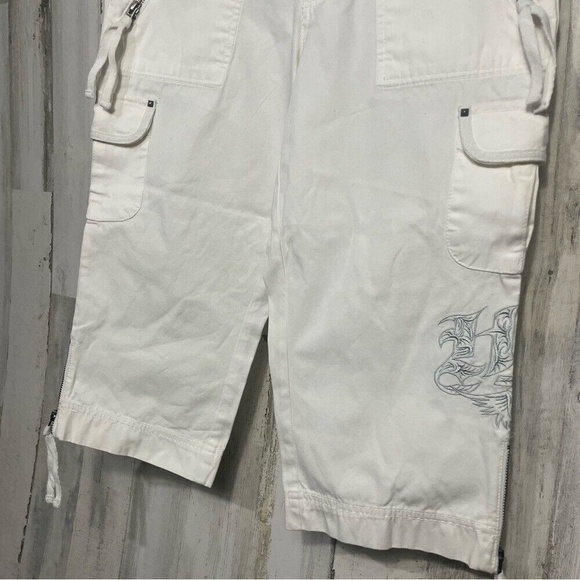 Harley Davidson Y2K Bermuda Shorts Capris Biker Studded  -White size 4 NWT - Picture 5 of 11